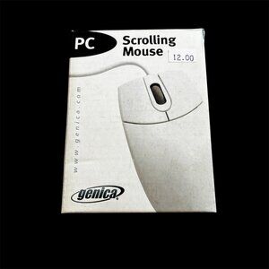 Vintage Genica Scrolling Mouse Pc Gn 115 Retro Trackball New In Box